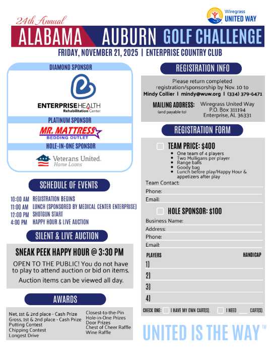 Golf Challenge Signup Form